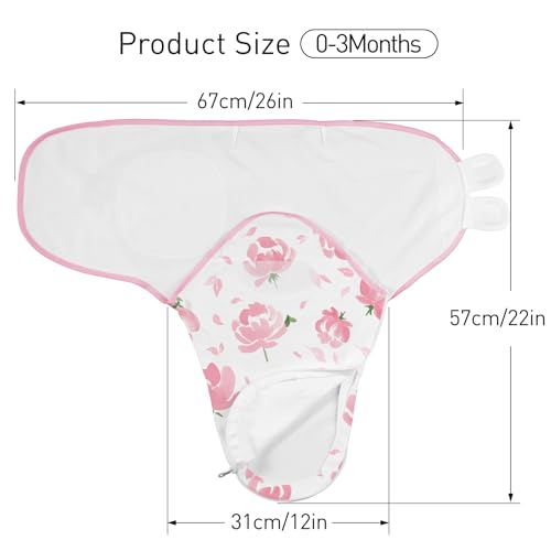 Image of GLLQUEN BABY Newborn Swaddles with Zipper, 0-3 Months, Adjustable Hook&Loop | 3-Pack, Baby Girl Swaddles Organic Cotton Womb-Like Nursery Swaddling Blanket reduces startle reflex, Soft & Skin-Friendly
