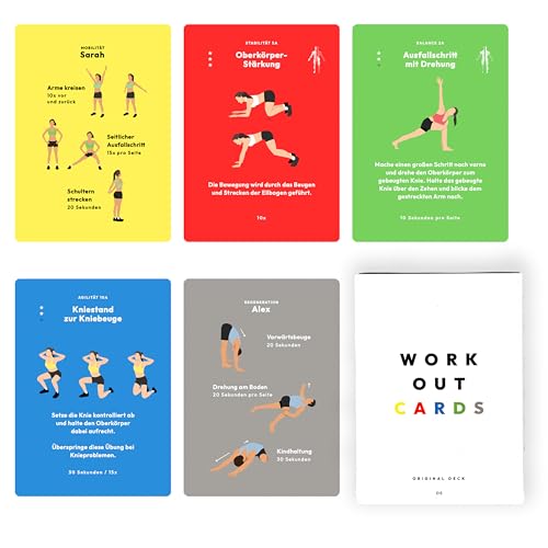 Workout Cards - Original Deck | Die 100+ effizientesten Fitnessübungen | Trainingskarten mit Bodyweight-Übungen