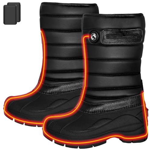 Bottes de neige chauffantes pour homme et femme avec batterie de 6000 mAh