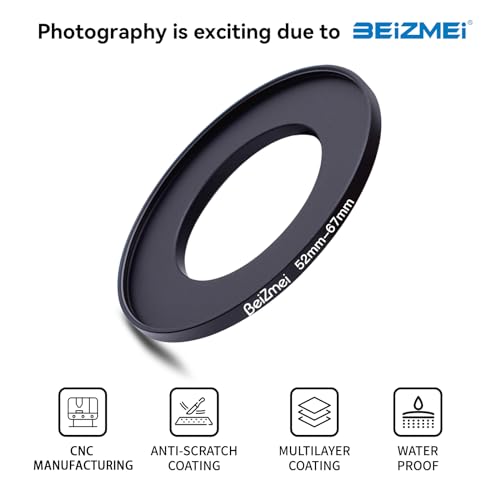 Anillo adaptador para filtros de cámara 52mm a 67mm BEIZMEI miniatura 2