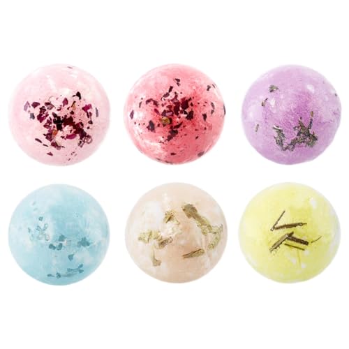 Bolas de ducha para mujer, juego de bolas de ducha efervescentes, juego de bolas de baño naturales para nutrir la piel, bolas de ducha de burbujas, juego de 6, bolas de baño relajantes