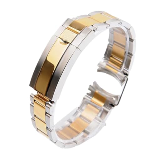 Bracelet maillons solides acier inoxydable 20 mm 21 mm orage or fiable