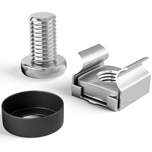 hb-digital 20x M6 Käfigmuttern Schrauben Set für Netzwerkschränke Serverchrank Patchpanel Racks Servergehäuse Edelstahl korrosionsbeständig Linsenkopfschrauben und Unterlegscheiben - Schwarz hb-digital 20x M6 Käfigmuttern Schrauben Set für Netzwerkschränke Serverchrank Patchpanel Racks Servergehäuse Edelstahl korrosionsbeständig Linsenkopfschrauben und Unterlegscheiben - Schwarz