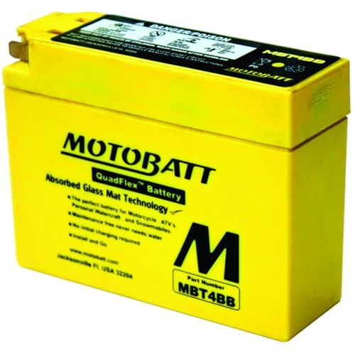 MotoBatt MBT4BB (12V 2.5 Amp) 40CCA Factory Activated QuadFlex AGM Battery Replaces - YT4BBS, GT4-3