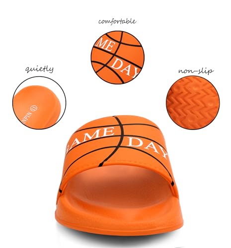 Image of INMINPIN Kids Boys Girls Ball Sprots Slides Sandals Ultra Comfortable Beach Pool Shower Shoes House Slide Indoor Outdoor for Sports Fan