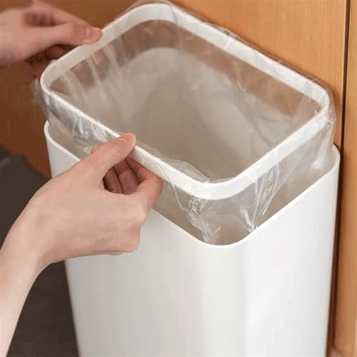 Caneca de basura de plástico 8.5L con tapa blanca miniatura 3