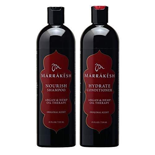 Marrakesh Original Shampoo + Conditioner Combo Set with Hemp and Argan Oils, Suitable for Both Men and Women
