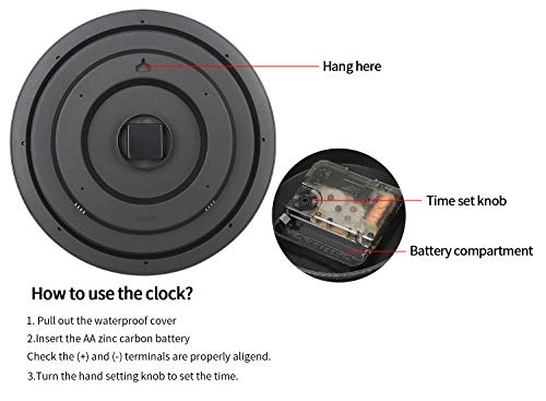 Yumtim 18 Inch Vintage Wall Clock With Thermometer And Hygrometer, Waterproof Outdoor Clock With Large Number, Non-Ticking Decorative Clock #TOP5