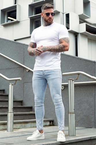 Image of GINGTTO Skinny Jeans Men Slim Fit Stretch Tapered Leg