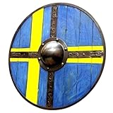 Authentic Battle-Ready Medieval Wooden Shield - Viking Norse Swedish Design