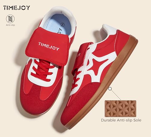 Women's Fashion Retro Sneakers Classic Tennis Shoes Non-Slip Gum Sole Low-Top Lace-Up for Casual Walking4