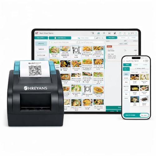 Image of Shreyans 58mm (2 Inch) Direct USB + Bluetooth Thermal Receipt Printer | 14-Days Free Trial Software POS for Restaurants, Cafes, Bakery, Food Businesses