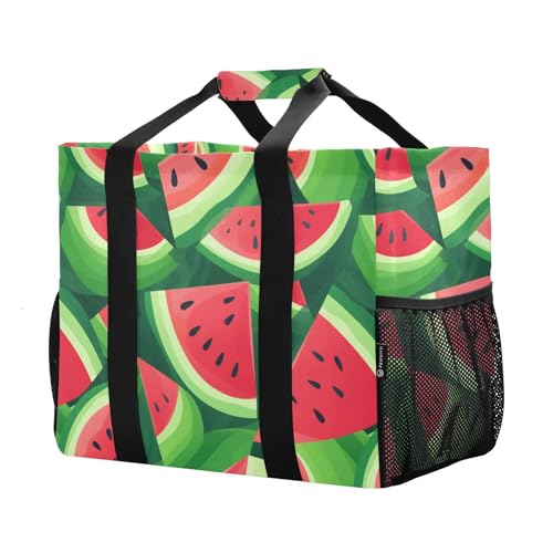 ALAZA Watermelon Hand Drawn Waterproof Beach Tote Bags2