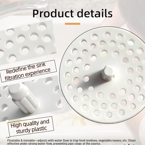 Colador de plástico blanco para fregadero 3.13 in miniatura 3