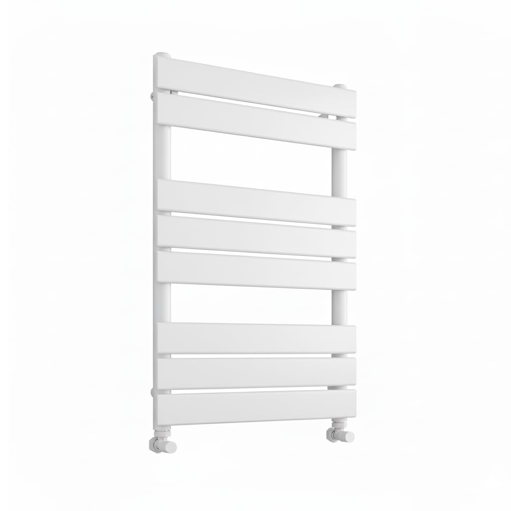 Greened House White Richmond Heated Towel Rail Flat Panel Bathroom Towel Radiator Central Heating (, 500Mm W X 800Mm H)