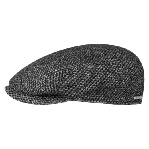 Stetson Milbridge Wool Ivy Flatcap Cap Classic Mottled Made in EU Men Autumn Winter Grey XXL (62-63 cm)