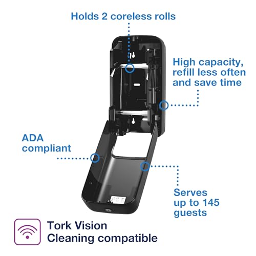 Tork OptiServe Coreless Toilet Paper Dispenser Black T7/T5, 473528 - image 2