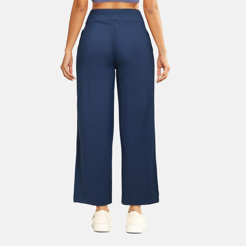 BlissClub Ultimate Wide Leg Pants for Women, Stretchable Trousers for Women Formal Wear with High Waist and 2 Pockets