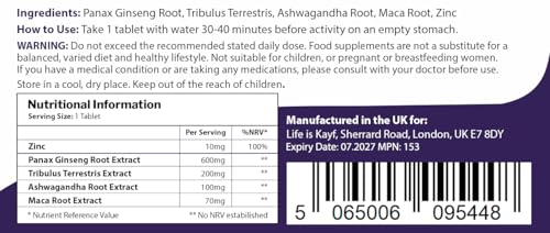 Erexon - Intense Blue 10 Tablets - Herbal Supplement for Men - Men's Health Support - Korean Ginseng, Tribulus Terrestris - Made in The UK - Image 4