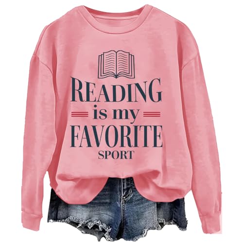 Antidaa Reading Is My Favourite Sport Sweatshirt Book Lover Hoodie Unisex Pullover Tops