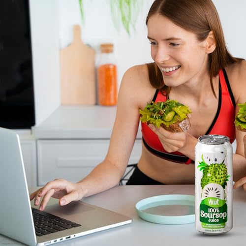 Image of VINUT 100% Soursop Juice, No Added Sugar, Not From Concentrate, 16.9 fl oz (500 mL) Can, Pack of 12