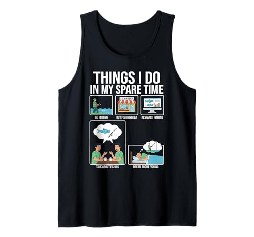 Things I Do in My Spare Time Funny Fishing Angler Tank Top