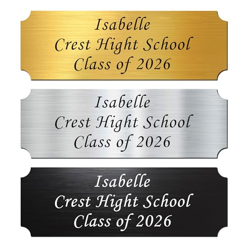 Image of Engraved Name Plates 1 inch x 3 inch Graduation Gifts Class of 2026 Custom Plaque Trophy Plates Engraved Name Plate Custom Engraved Plate Personalized Engraved Brass Plaque(Gold-1, 3x1 in)