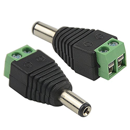 Wmycongcong 20 Pcs 2.1X5.5Mm Female And Male Dc Power Adapter Connector + 20 Pcs Coaxial Camera Video Bnc Male And Female Balun Connector For Coax Cat5 Cctv #TOP2