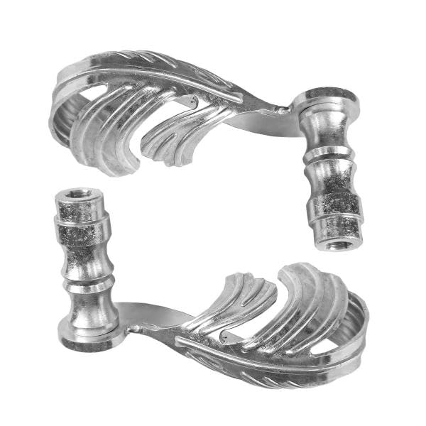 Picaporte decorativo Sellon24 de acero en cinc blanco de 140 mm para puerta de metal