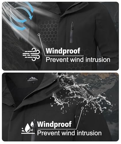 Image of Zoofly Mens Waterproof Hiking Jacket with Hood Windproof Light Weight Windbreaker Outdoor Fishing Raincoat Zipper Pockets