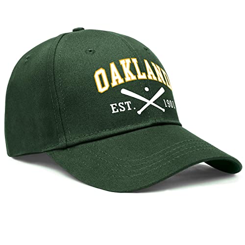 Chsetes Oakland Hat Men Women Baseball Cap Embroidered Snapback Trucker Hat Adjustable Youth Dad Hats Sport Fan Apparel Gifts Army-Green #TOP1