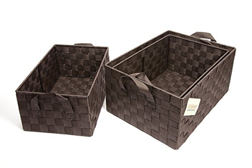 EHC - Set di 3 ceste portaoggetti con Manici di