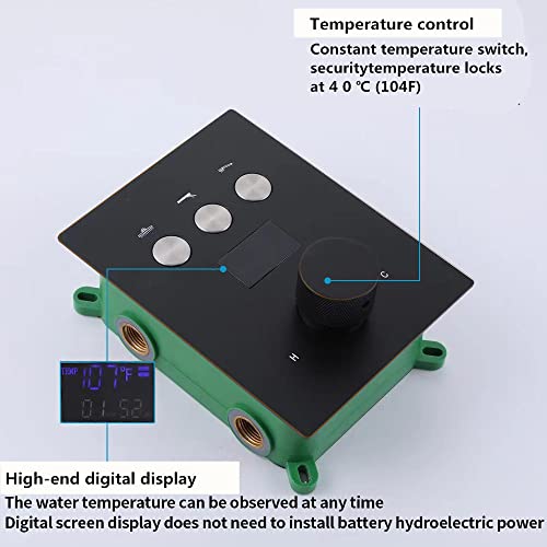 Ayivg Oil Rubbed Bronze Thermostatic Mixing Valve 3 Way Shower Diverter Valve Temperature Display Concealed Shower Flow Control Valve Or Bathroom Shower System Can Run Together #TOP4