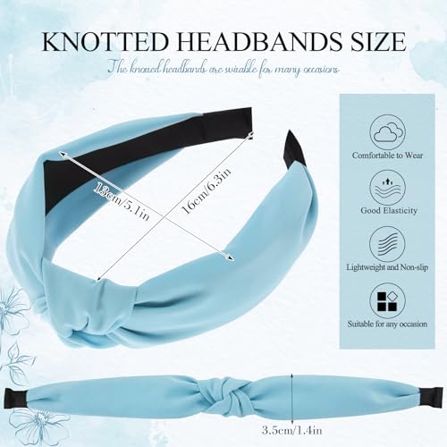 obeoby 8Pcs Girls Headbands, Knotted Headbands for Teen Girls Outdoor Outfit Light Multicolor Series Summer Hairband Mothers Day Gifts for Daughter Hair Accessories Trendy Stuff - Thumbnail 2