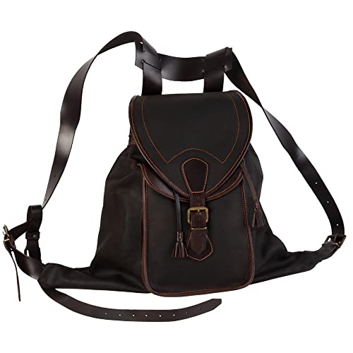 Morral en Piel de Serraje engrasado con Tapa y Bolsillo