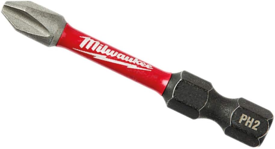 Milwaukee 48-32-4762 Shockwave 2-Inch Power Bit Phillips #2, 25-Pack