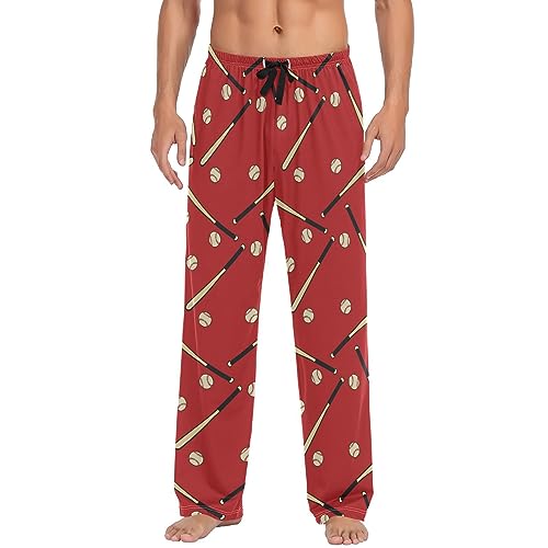 vvfelixl Men's Pajamas Pants Baseball Men's Pajama Bottoms Lounge Pj Sleep Pants for Men With Drawstring Pockets M