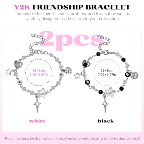 Image of SANNIDHI 2 Pcs Friendship Bracelet for Girls and Women Butterfly Best Friend Bracelet For Couples Adjustable Matching Bracelets BFF Beads Bracelets Jewellery Birthday Rakhi Gift For Sister, Kids