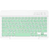 BQSS Clavier sans Fil Bluetooth AZERTY Français, Clavier Léger Silencieux Keyboard, Rechargeable USB C, Easy Switch pour iPad, iPhone, Windows, Android téléphones et tablettes