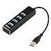 Produktbild QUMOX 4 Fach Port USB Hub USB 3.0 Hub Verteiler USB Leiste für MacBook PC Laptop Notebook Schwarz
