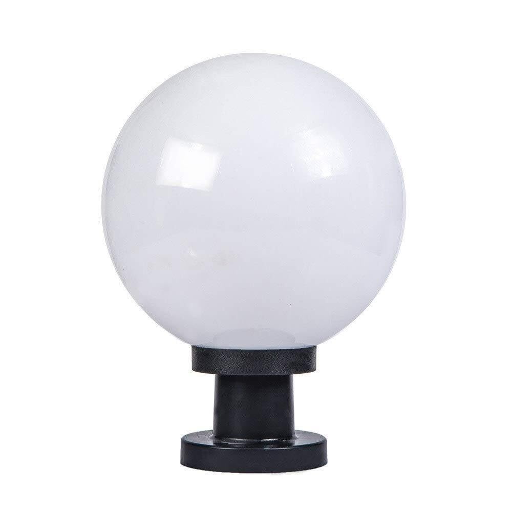 QUSYZD E27 Modern White Outdoor Ip55 Rainproof Globe Column Light Lantern Acrylic Waterproof Pillar Post Lamps Ball Courtyard Patio Villa Gate Street Lighting Engineering,Dia 40cm