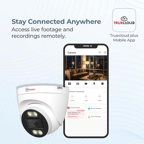 Image of Trueview 3MP 4G Dome CCTV Camera | STQC Approved | SIM Based Security Camera | All Time Colour Night Vision | Human Detection | Two-Way Audio | Supports 256GB Memory Card | Smart Home Surveillance