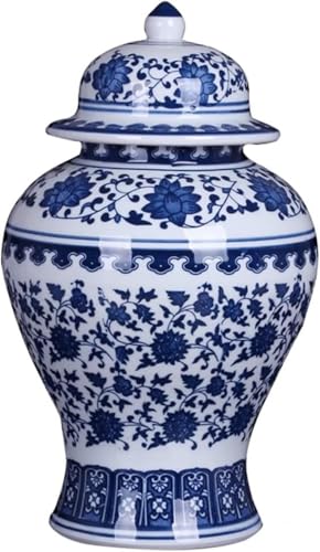 Vase chinois bleu et blanc stable pour grands bouquets de salon