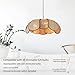 Hanging Lights with Plug in Cord, 3-Light 14.3FT Stepless Brightness Flower Shaped Hanging Lamp with On/Off/Dimmable Switch, Boho Handwoven Chandelier Rattan Pendant Light for Bedroom Nursery (Brown）