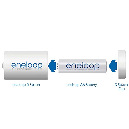 Panasonic Bq-Bs1E4Sa Eneloop D Size-Battery Use With Eneloop Ni-Mh-Rechargeable Aa-Battery Cells-Adapters , 4 Pack #TOP1