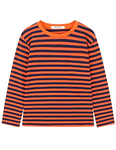 Image of DILBYKE Boys Girl Long Sleeve Striped Crew Neckline T-Shirts Kid Tee