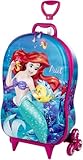 Mala Infantil Pequena Sereia 3D com Rodinhas – Verde, Mala de Viagem Infantil Leve e Divertida, 20 Litros