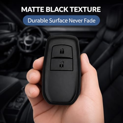 Image of JVCV Soft TPU Cover Compatible with Toyota Fortuner, Hilux, Innova Crysta, Fortuner Legender, Innova HyCross, Land Cruiser 2B Smart Key | Scratch-Resistant Protective Case (2 Pack - 2B Matte Black)