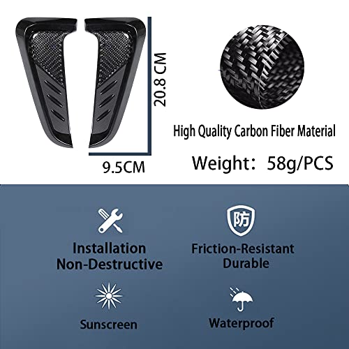 Image of Fender Side Vents Trim, Front Door Fender Protector Carbon Fiber Emblem Side Mark Stickers Decals Sports Decoration Lossless Installtion Accessories 8.18 inch