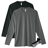 [グリマー] ドライ 長袖 Tシャツ メンズ 2枚組 Sportsソックスセット ブラック/ダークグレー L
